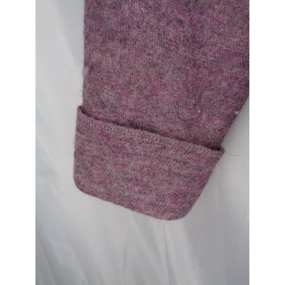 Soft Surroundings Purple Wool Rosette Ruffle Open Long Cardigan Sweater XL New - Picture 7 of 10